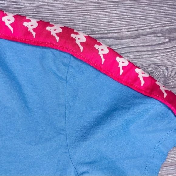 Blue kappa cropped short sleeve t shirt tank top size medium - Picture 4 of 6